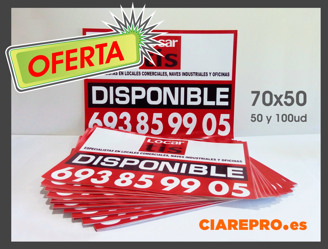 oferta carteles vinilo inmobiliarias